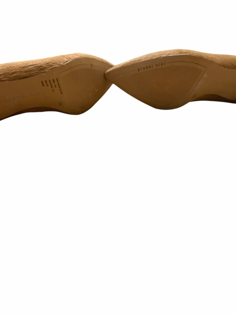 NWOB Gianni Bini Calf Hair Pointed Toe Kitten Heel Pumps Camel Tan Size 7